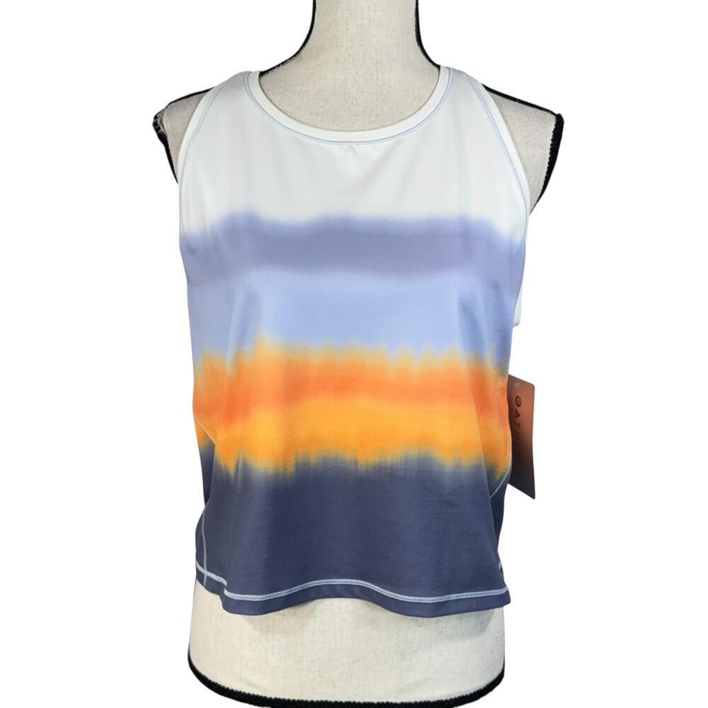 Athleta 1X-Large Shanti Crop Tank Top Ombre Wicking Stretch UPF Breathable New